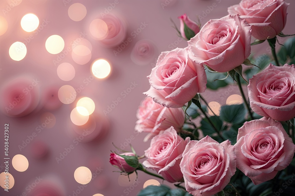 Ethereal Romantic Bokeh Lighting on Soft Pink Backgrounds for a Tender Love Atmosphere Ethereal Romantic Bokeh Lighting on Soft Pink Backgrounds for a Tender Love Atmosphere