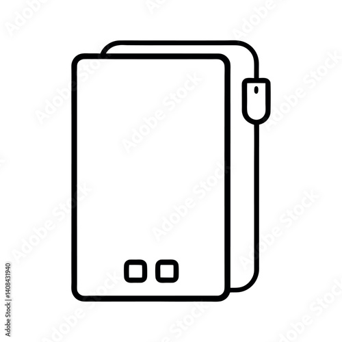 power bank silhouette white tech outline