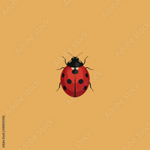 Lady bug icon logo flat vector design