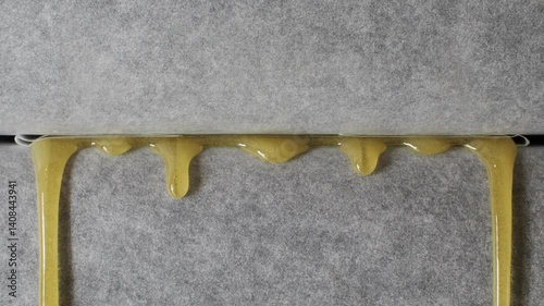 Freshly pressed medical cannabis, hash, live rosin, close-up. Concentrate or cannabis oil obtained by heat-pressing fresh marijuana auto-flowering plants. Production of CBD isolate