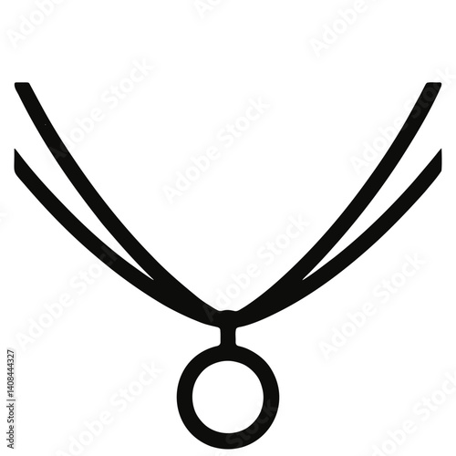 Minimal Necklace Icon with Circle Pendant for Jewelry, Fashion, or Accessory Design

