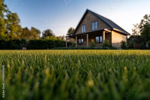 Wallpaper Mural Peaceful suburban home nestled in lush lawn Torontodigital.ca