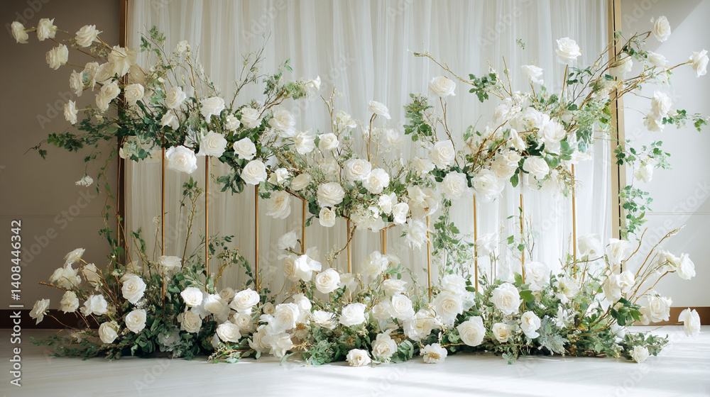 Create unforgettable memories with a wedding backdrop exuding understated modern elegance, inviting timeless romance gracefully. Create unforgettable memories with a wedding backdrop exuding understated modern elegance, inviting timeless romance gracefully.