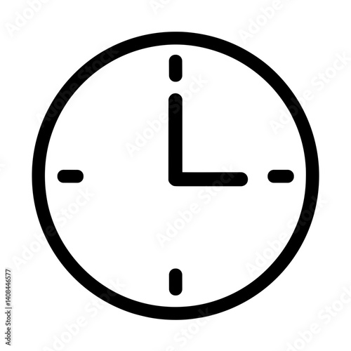 Minimalist analog clock icon with clean outline representing time and planning - concept of deadline schedule organization time tracking
