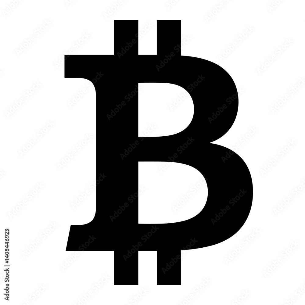 Minimalist bitcoin symbol icon representing cryptocurrency and blockchain economy - concept of crypto assets digital currency fintech Minimalist bitcoin symbol icon representing cryptocurrency and blockchain economy - concept of crypto assets digital currency fintech