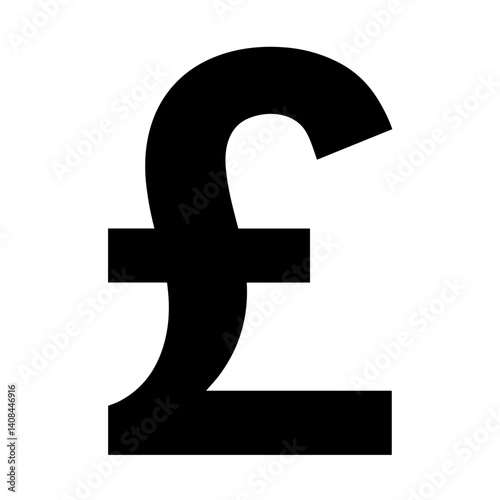 Minimalist pound sterling symbol icon representing British currency and financial operations - concept of UK economy finance banking ecommerce