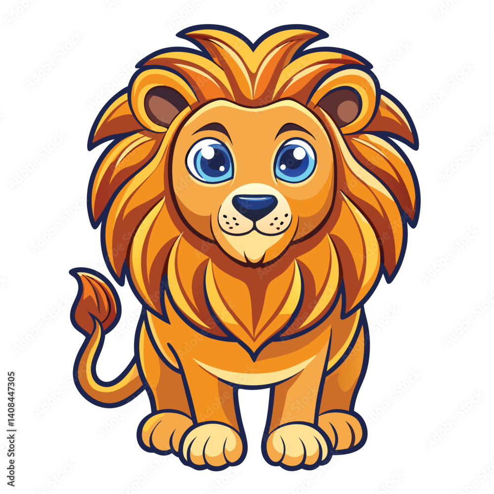 Fototapeta premium Cute cartoon lion