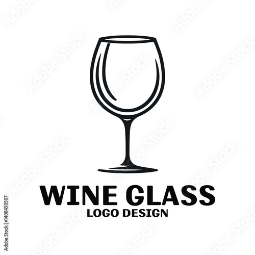 Wine Glass Vector Logo Design