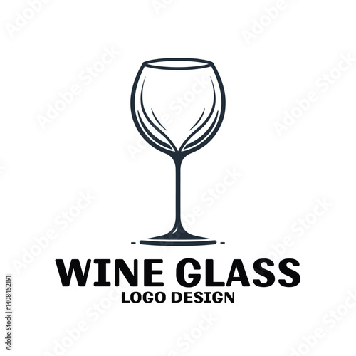 Wine Glass Vector Logo Design