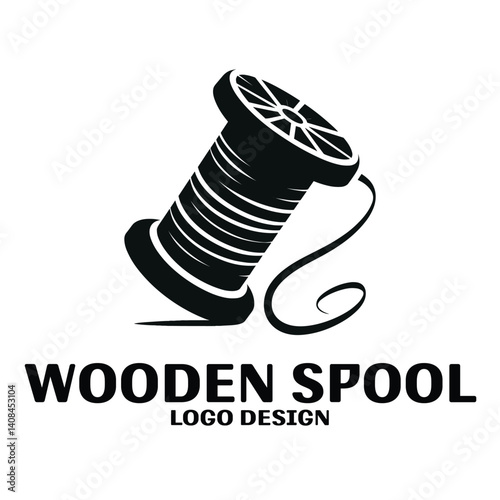 Wooden Spool Vector Logo Design
