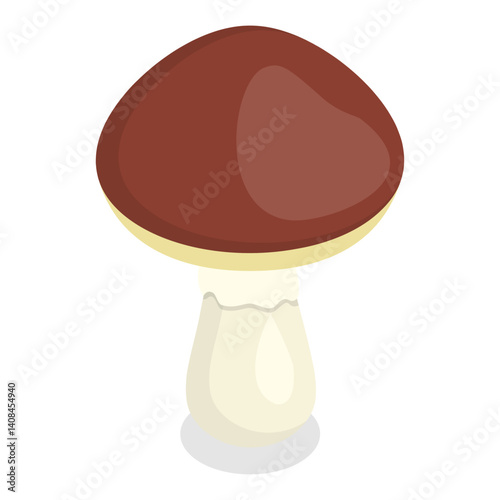 3D Isometric Flat Vector Set of Mushrooms, Fungus Plants. Item 11