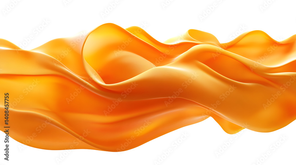Fototapeta premium Abstract Orange Fabric Flowing with Dynamic Waves and Smooth Textures for Creative Designs