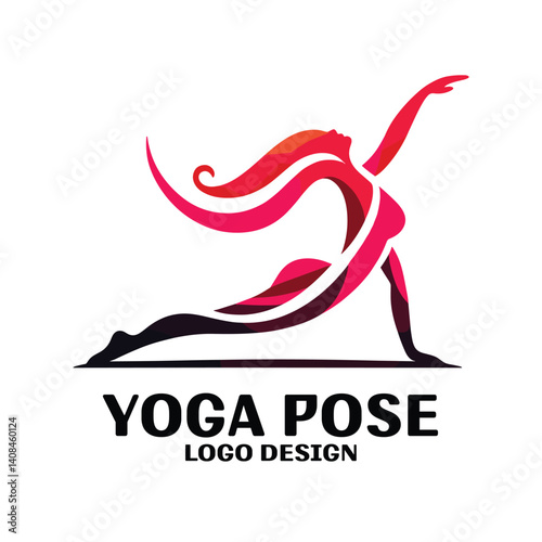 Yoga Pose Vector Logo Design