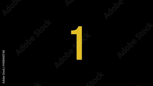 Counting 1 to 9 with meteor or comet effect on black background.