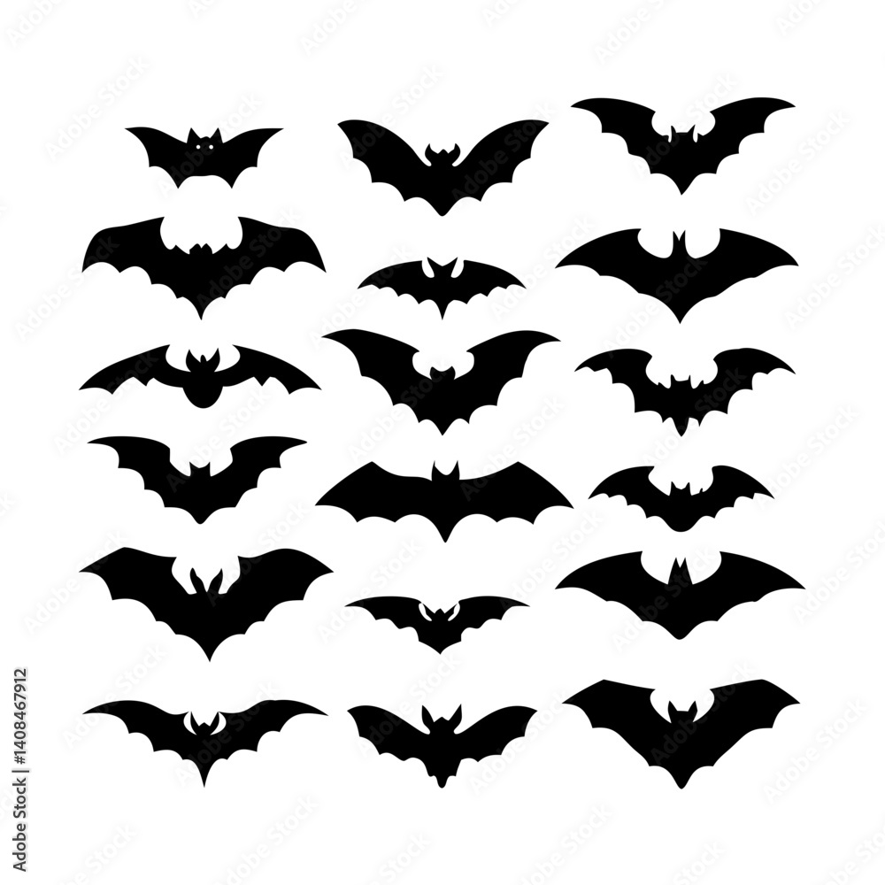 Naklejka premium silhouette bat on transparent background, halloween bat, vector design