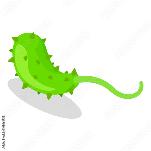 3D Isometric Flat Vector Set of Viruses And Microbes, Bacterial Infection Microorganisms. Item 10