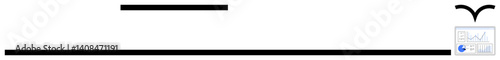 Horizontal lines, flying bird, and small data graph with analytics suggest progression. Ideal for data visualization, success theme, goal setting, business growth, leadership, and minimal homepages