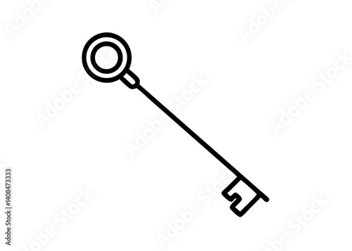 Key Icon: An iconic key graphic on a minimalist backdrop, symbolizing unlock potential and security in its sleek simplicity, ideal for design and digital platforms.