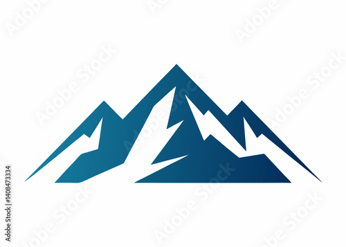 Majestic Peaks: A bold graphic capturing the essence of towering mountain ranges, their jagged peaks piercing the sky and the natural beauty of mountainous terrain. 