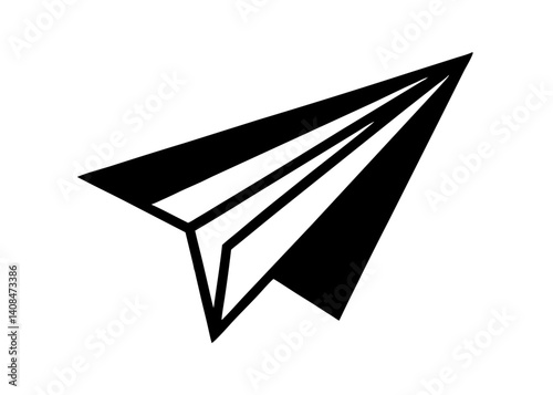 Paper Plane: A minimalistic and iconic depiction of a paper airplane, symbolizing freedom, travel, and simple joy, with its sharp, clean lines creating a sense of forward momentum and potential.