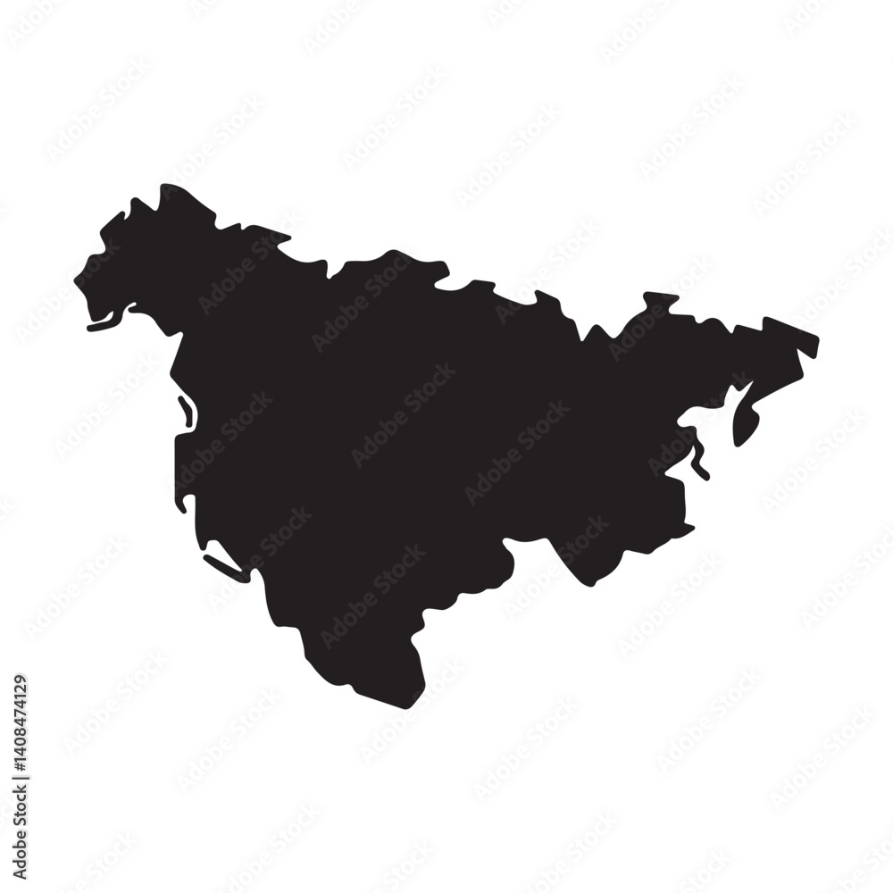 Map Silhouette Vector Customizable Geographic Outline for Design