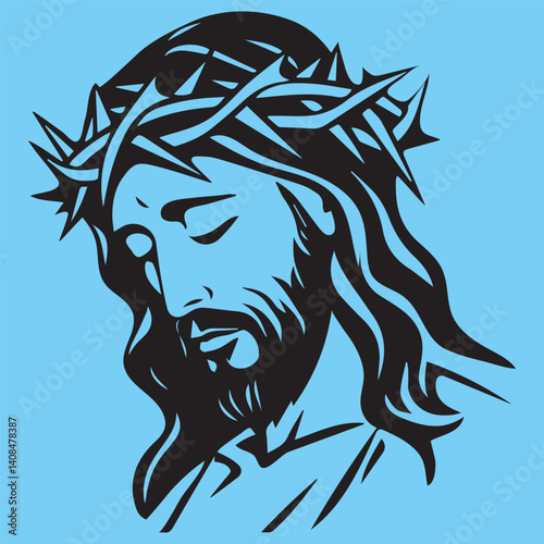 A drawing of Jesus. A hand-drawn illustration of Christ, perfect for Holy Week.