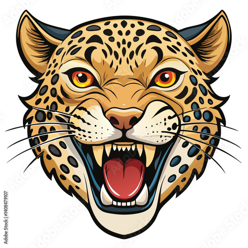 Angry cheetah head graphic