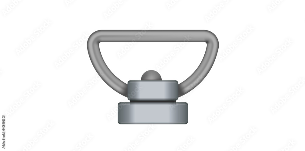 Obraz premium Realistic Silver Metal Clasp Vector Illustration.