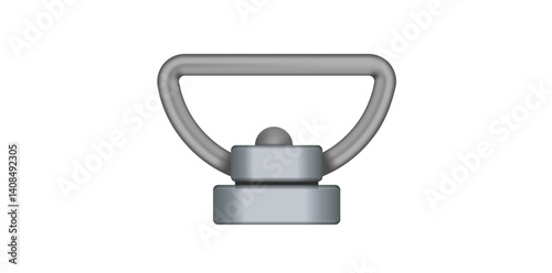 Realistic Silver Metal Clasp Vector Illustration.	