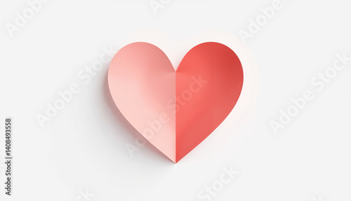 Heart shape in soft colors on a minimalistic background  