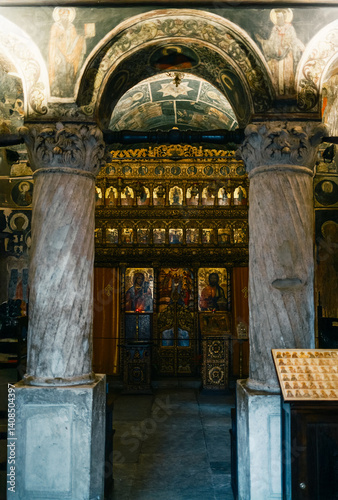 Obraz na płótnie Interiors Of Stavropoleos Monastery, Bucharest w salonie