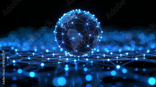 Global Network and Connections, Digital World, Communication Technology, Internet of Things