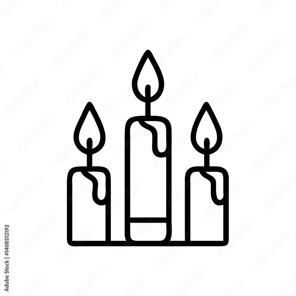 Obraz premium vector illustration of a set of candle icons