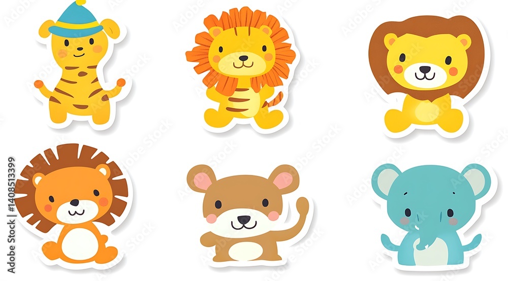 design cute animal sticker wear suite with line color style more action in white background isolated on white,clip art ,remain space between border each corner and rainbow and toy and hat and heart
design cute animal sticker wear suite with line color style more action in white background isolated on white,clip art ,remain space between border each corner and rainbow and toy and hat and heart
