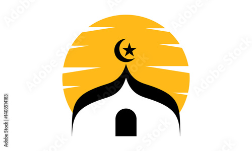 islamic mosque building logo design