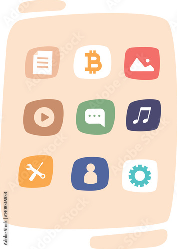 Mobile interface widget vector illustration