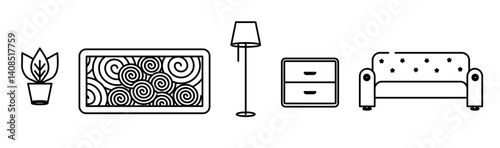 living room icon vector illustration concept