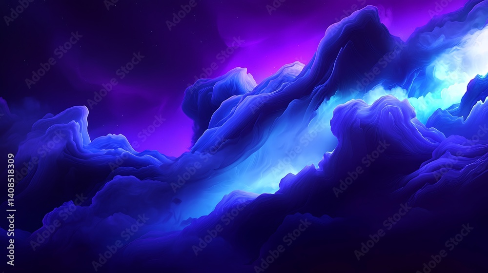 Obraz premium Ethereal Abstract Sky with Swirling Clouds in Vibrant Colors