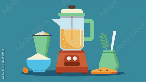 After patiently soaking overnight the morro seeds are blended with rice and other ingredients creating a smooth and creamy base for horchata.. Vector illustration