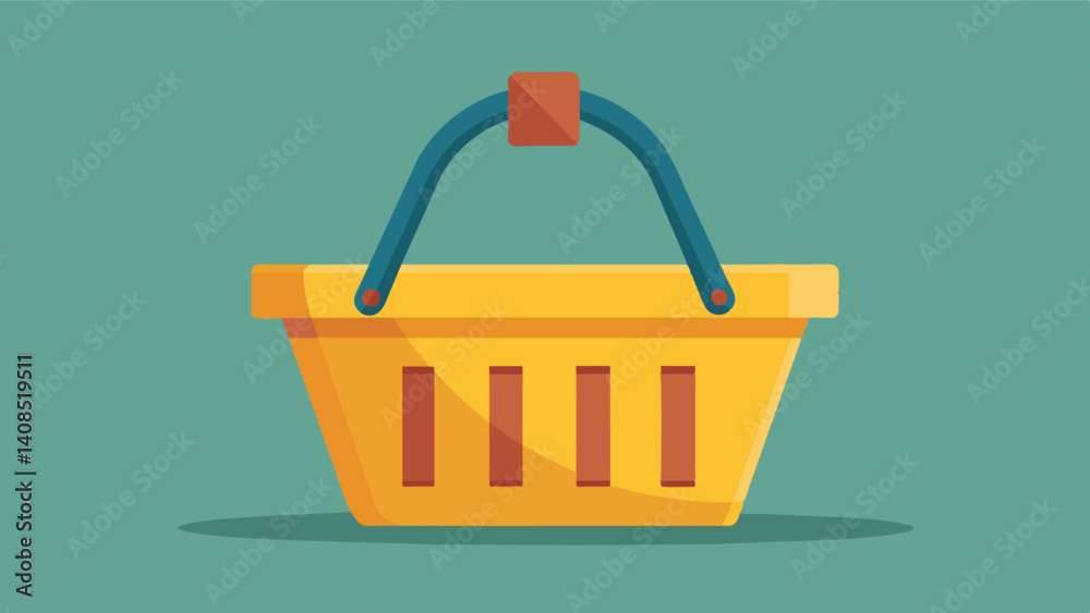 Fototapeta premium The empty basket at the farmers market was like a blank canvas representing the lack of sustenance and nourishment for those affected by the food shortages.. Vector illustration