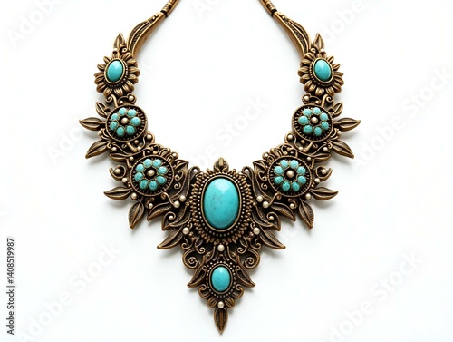tangled necklace in Art Nouveau style isolated