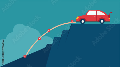 Like a car speeding towards a cliff the graph illustrates the alarming pace at which malnutrition rates are rising.. Vector illustration