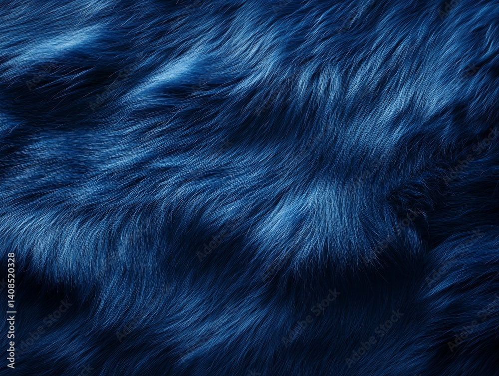Image of Deep Blue Fur Texture