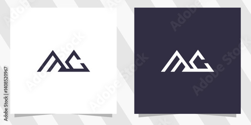 letter mc cm logo design vector