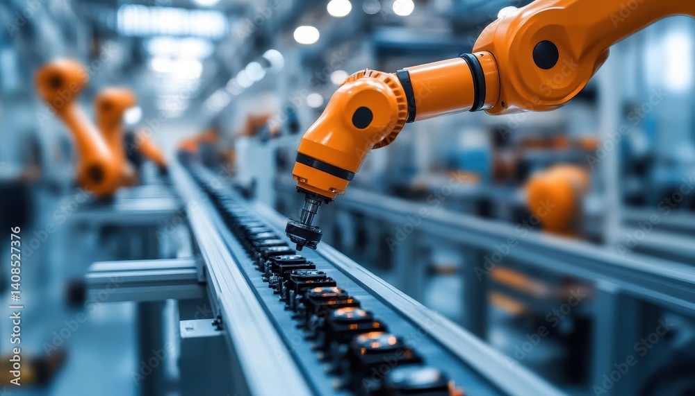 A wideangle shot of industrial engineers overseeing a production line in a factory, Engineering, Active and technical A wideangle shot of industrial engineers overseeing a production line in a factory, Engineering, Active and technical