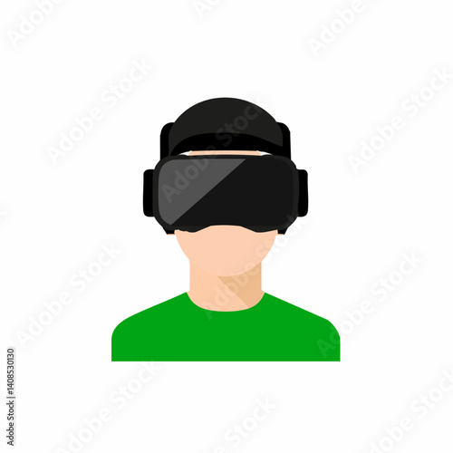 Virtual Reality - Vector icon, isolated on white background  -  
