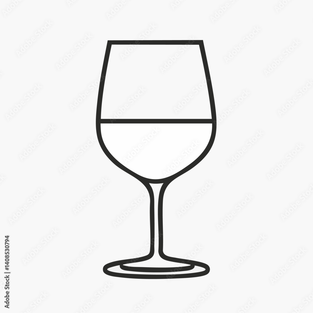 Wine Glass - Vector icon, isolated on white background - Wine Glass - Vector icon, isolated on white background -
