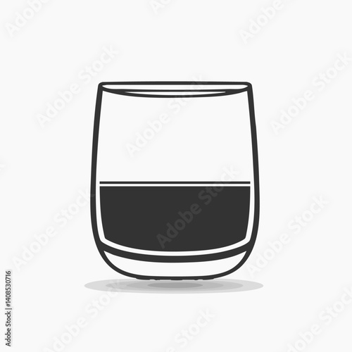 Whisky Glass - Vector icon, isolated on white background  -  