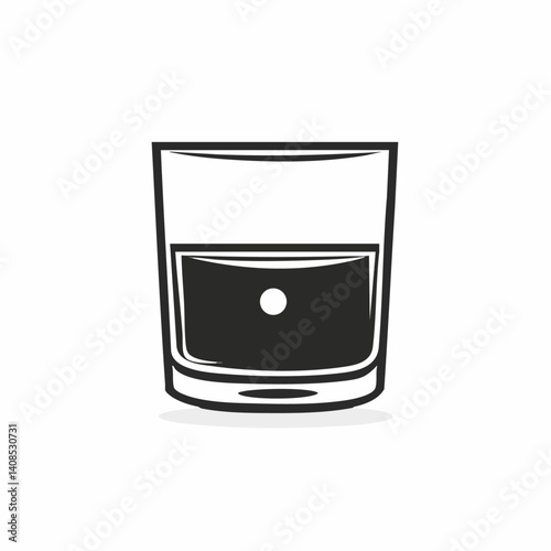 Whisky Glass - Vector icon, isolated on white background  -  