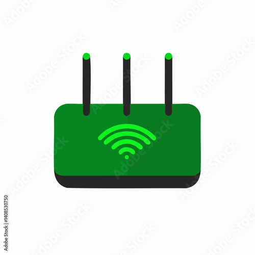 Wi-Fi Router - Vector icon, isolated on white background  -  